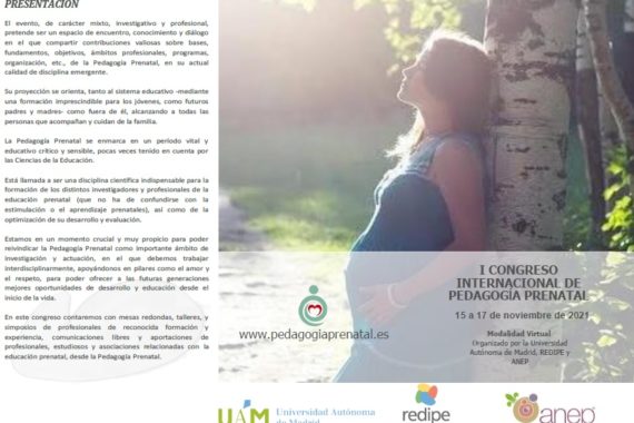 Tríptico Primer Congreso Internacional de Pedagogía Prenatal - Página 1